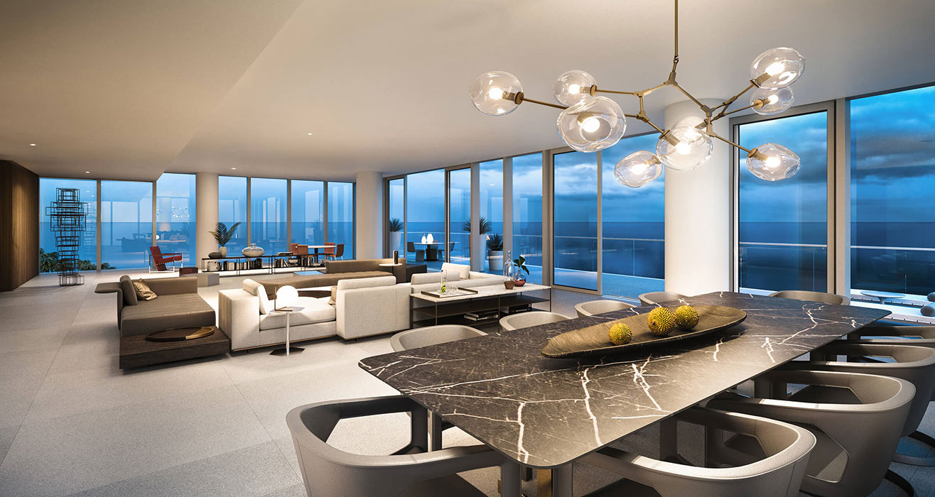 2000 Ocean Hallandale Living Roome