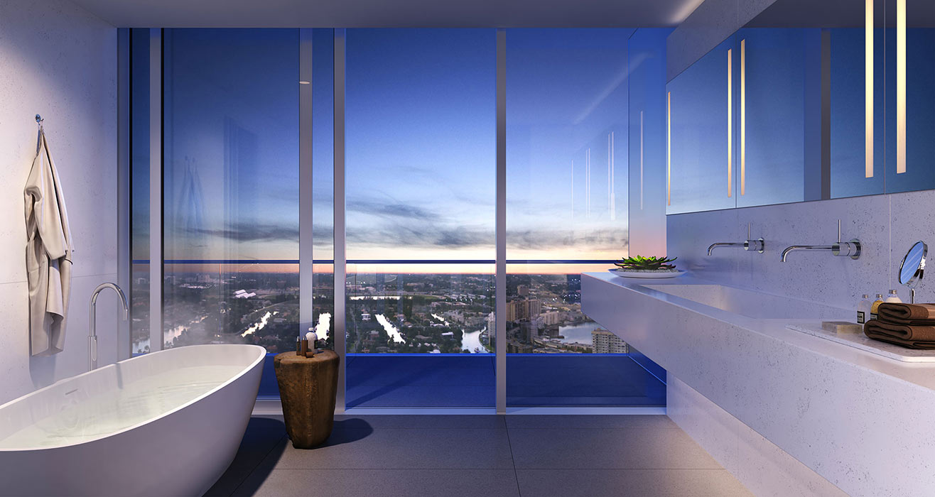 2000 Ocean Hallandale Master Bathroom