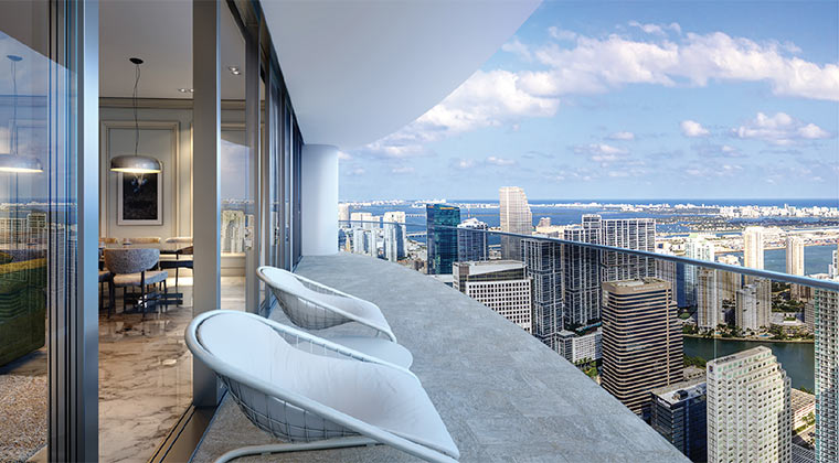 Brickell Flatiron Balcony and View