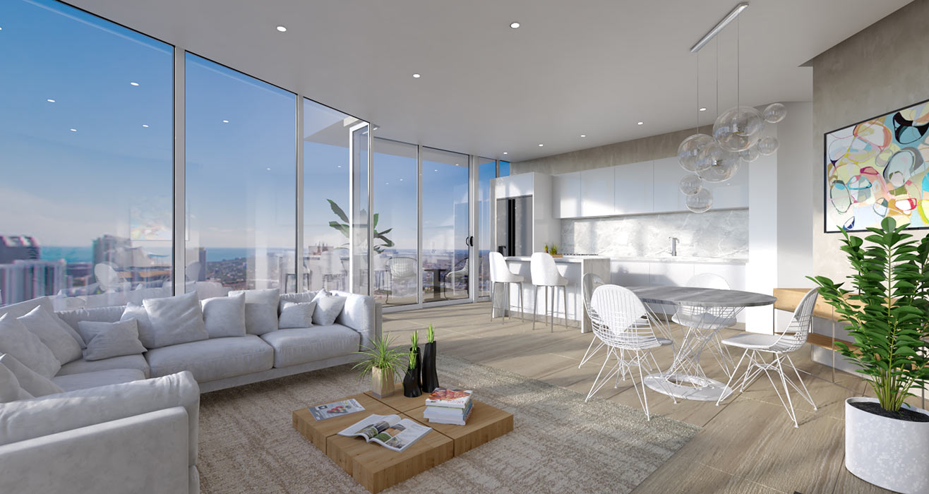 Okan Tower Condo-Hotel Living, Kitchen and Dining Room