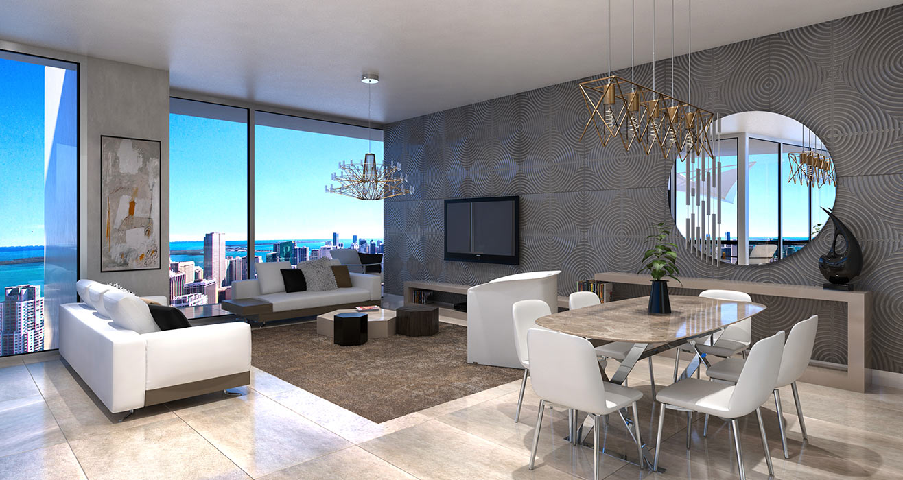 Okan Tower Sky Residence Living Room
