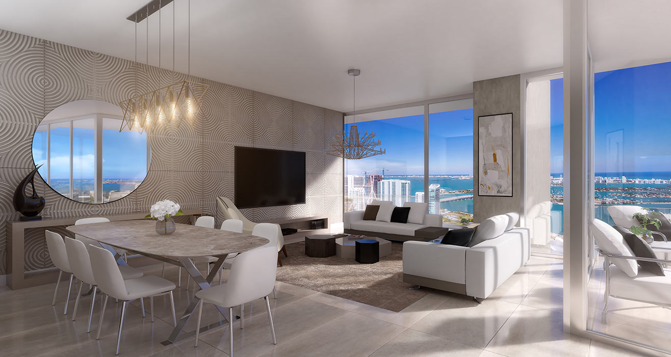 Okan Tower Sky Residence Living and Dining Room