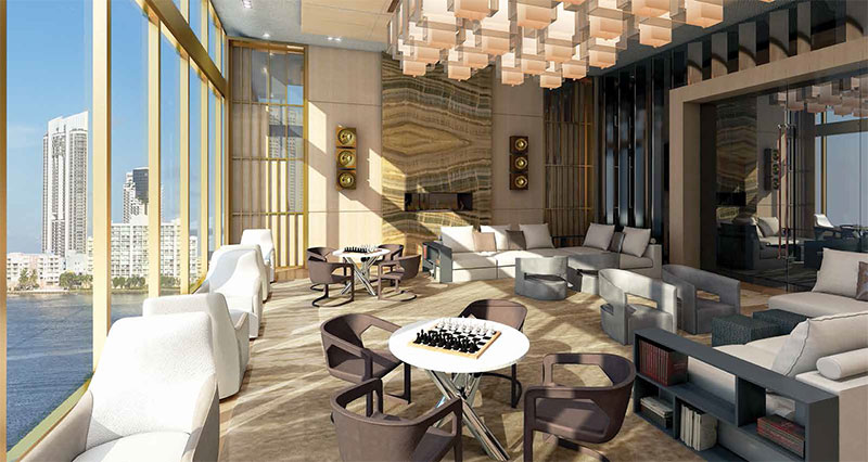 Prive, Private Island Residences in Aventura - Social Room